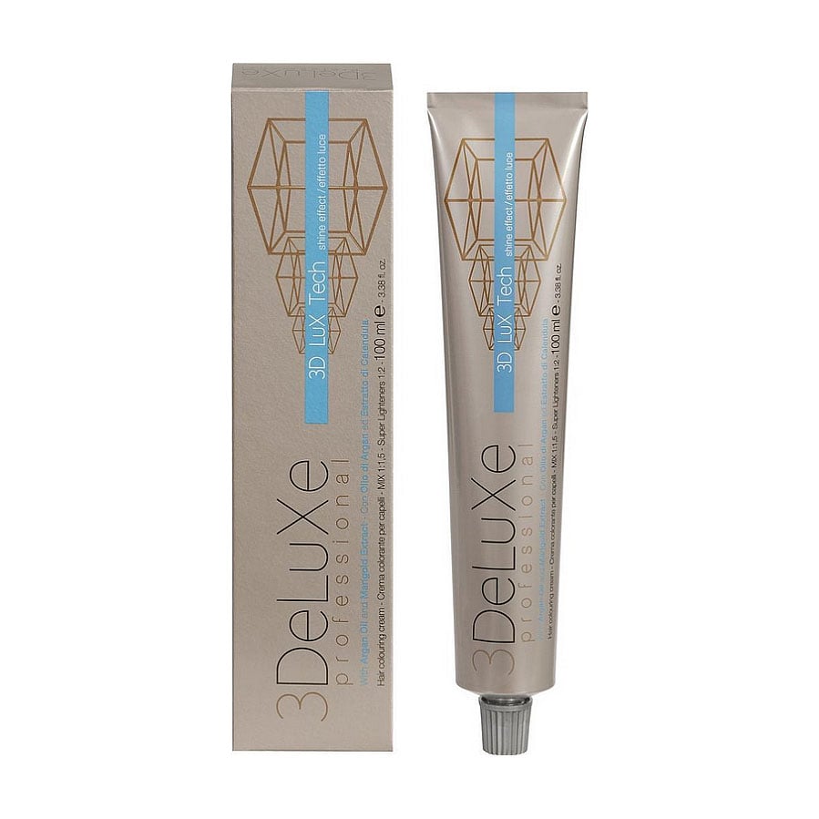 Крем-фарба для волосся 3DeLuXe Tech Hair Colouring Cream 10.02 Платиновий блондин перлинний, 100 мл